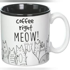Cat Lovers Coffee Mug ' Coffee Right Meow ' 13oz Brand New